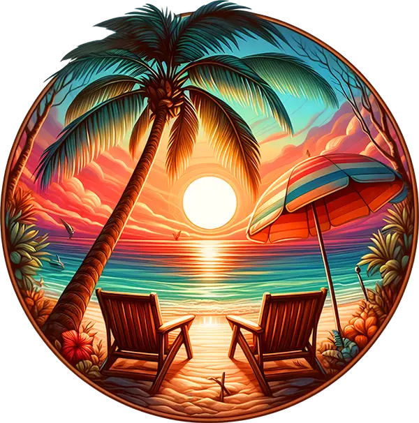 DTF Transfer – CB Sunset Beach Multi Sizes