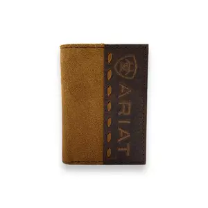 Men's Tri-Fold Wallet - Brown Roughout