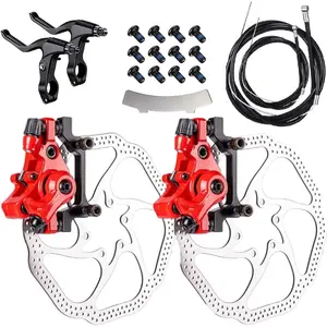 Bike Disc Brake Kit,Bike Front and Back Disc Brake Kit-Calipers,2 Pcs Stainless Steel 160 mm Rotors&Cable&Brake Lever&A Pair of Bicycle Brake levers&Fixing Screws