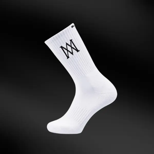 WATCH N ME Premium Crew Socks in White - Stylish All Seasons Men's Cotton Underwear Fabric Menswear Fitted Soft Thick