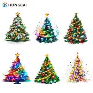 Christmas Tree Heat Transfer Vinyl Set, High-Quality DIY Iron-On Sheets, Easy Cut & Peel, Perfect for Clothing, Hats, Bags, Home Decor