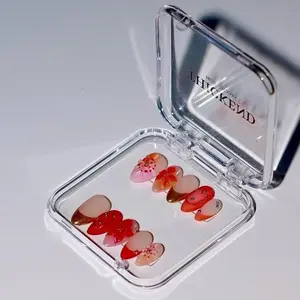 Gleam Nails - Assorted Colorful Nail Designs in Clear Pouch with Compact Storage