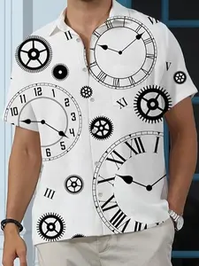 Men's Button Down Hawaiian Shirt Summer Short Sleeve Clothing