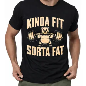 Funny Weightlifting Bear Tee – Cotton Heavyweight Oversized Gym Shirt