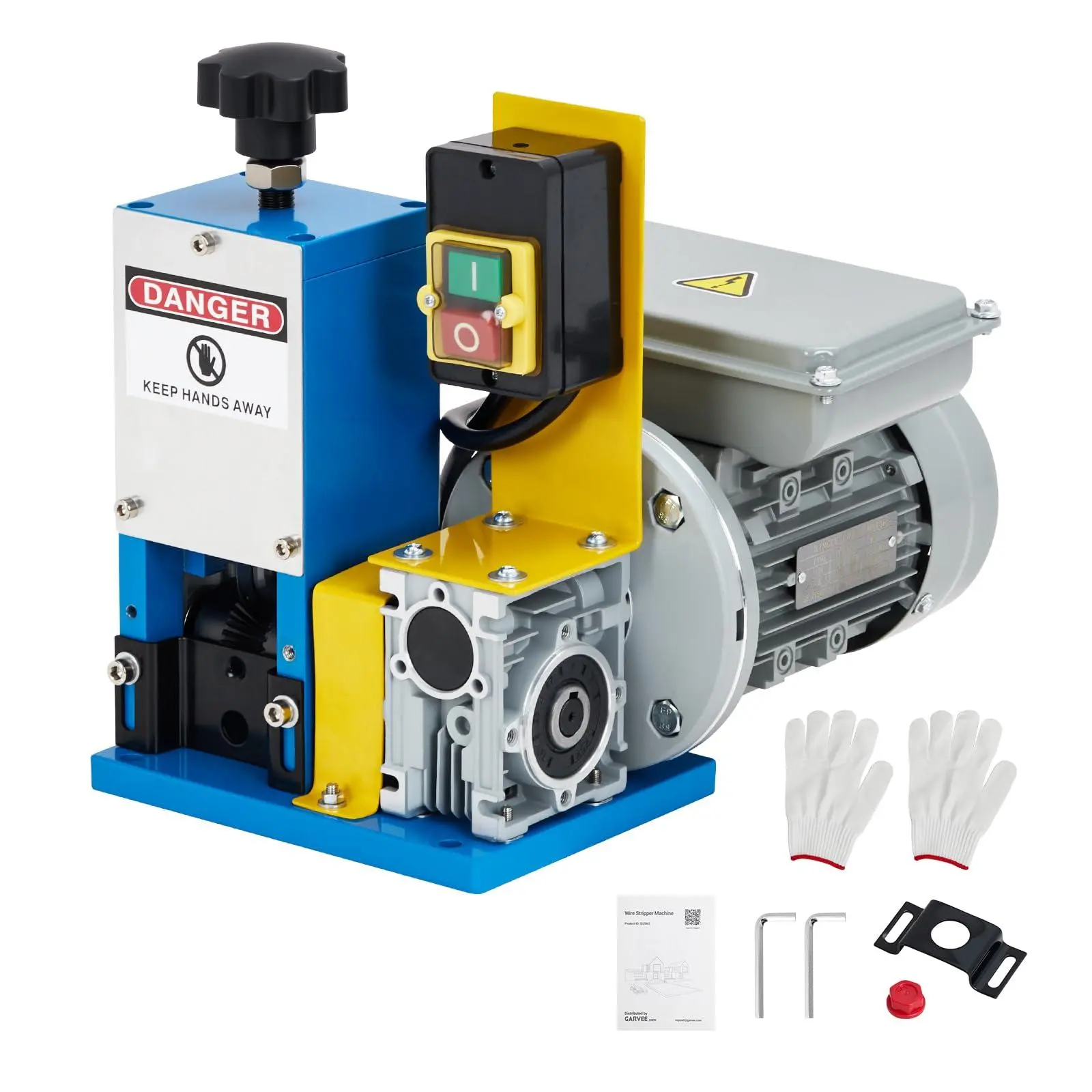 GARVEE Electric Wire Stripping Machine, 0.06"-1" Automatic Scrap Wire Stripper with 370W Motor, 5 Channels for Copper Cable Recycling, Portable Industrial Wire Stripping Tool for Electricians