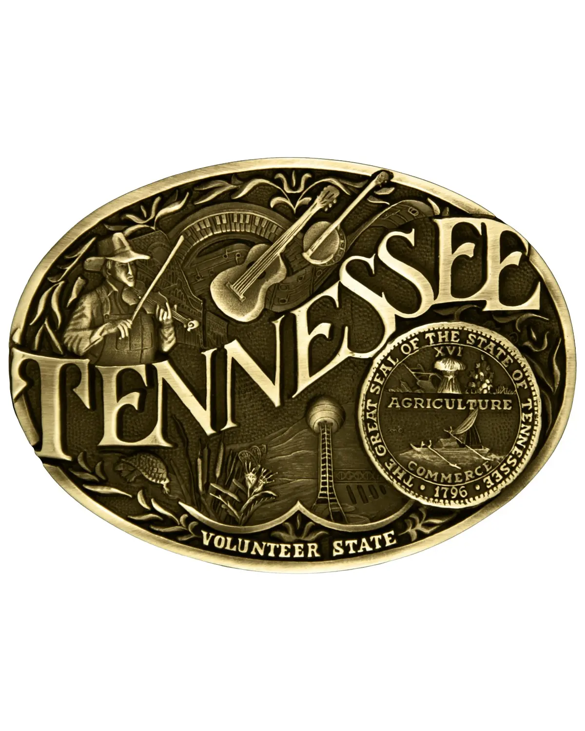 Montana Silversmiths Unisex Tennessee State Heritage Attitude Belt Buckle - 60811Tnc