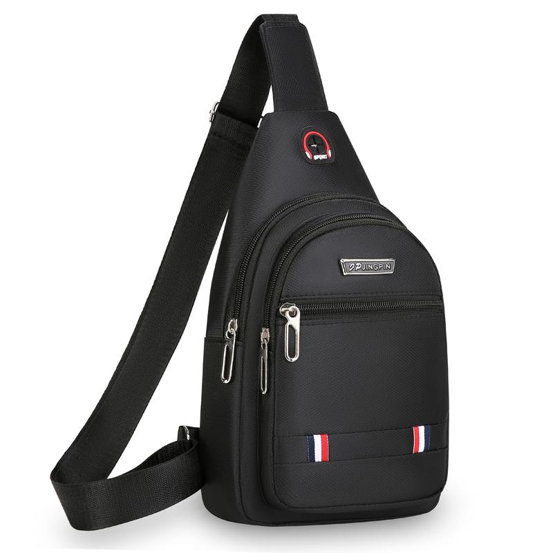 NYRAT Casual Small Multipurpose Crossbody Sling Backpack Waterproof Sling Gym Bag Travel Hiking Chest Bag Daypack for Men Hole Headphone