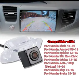 Universal Error-Free Backup Camera | Rear View Camera Replacement for Licence Number Plate Light Lamp, Compatible with Civic 2012-2015, Accord 2009-2015, Spirior 2013-2016, 9th Gen Civic, Crider, Aria/City, Greiz | Full