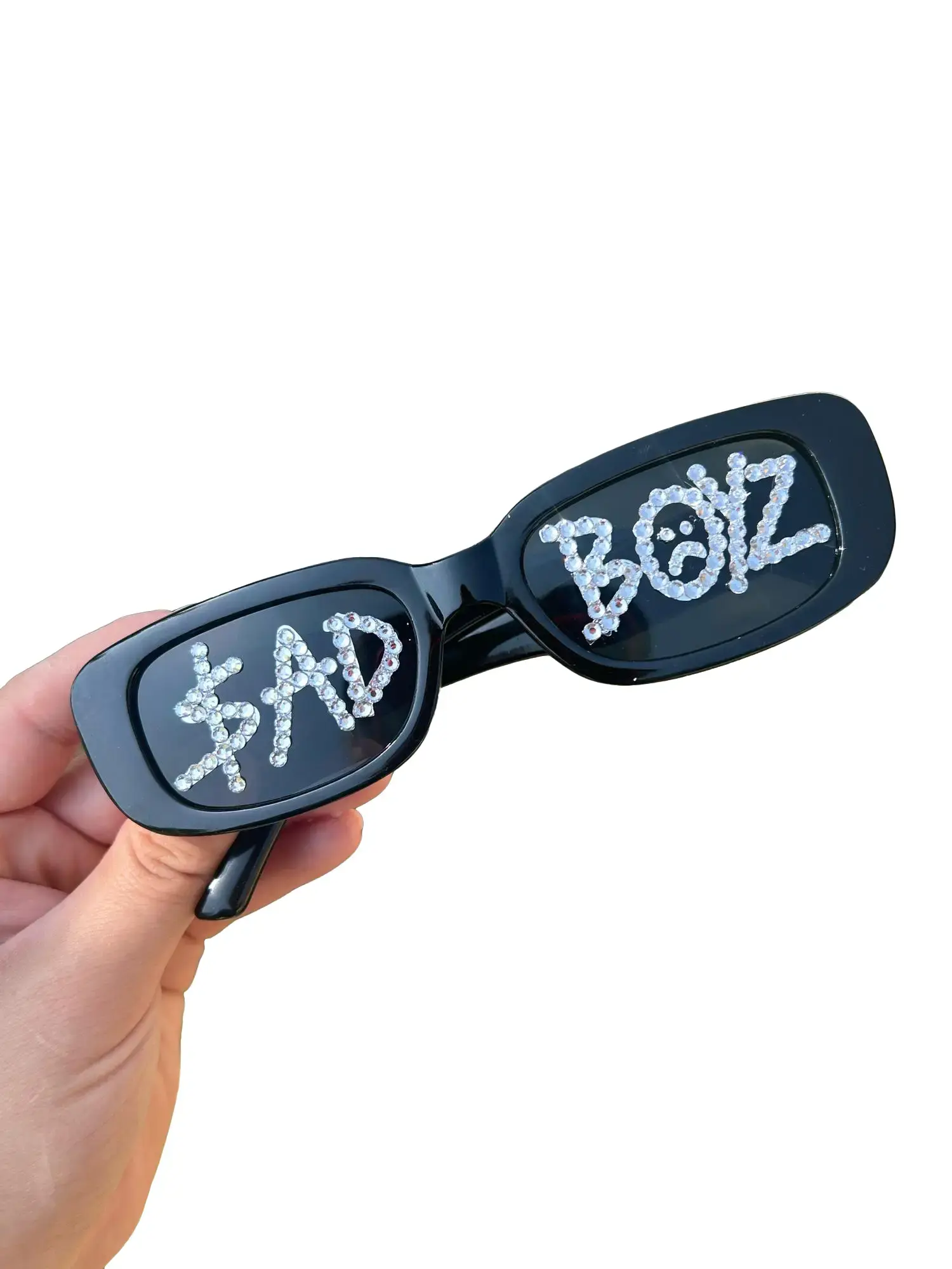 Bling Rhinestone $ad Boyz Sunglasses Custom Statement Shades with Sparkly Text Design