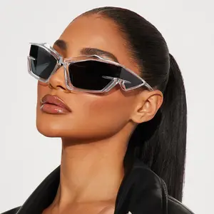 Futuristic Geometric Sunglasses for Men & Women - Punk Techwear Style, UV Protection Shades for Streetwear & Cyberpunk Fashion