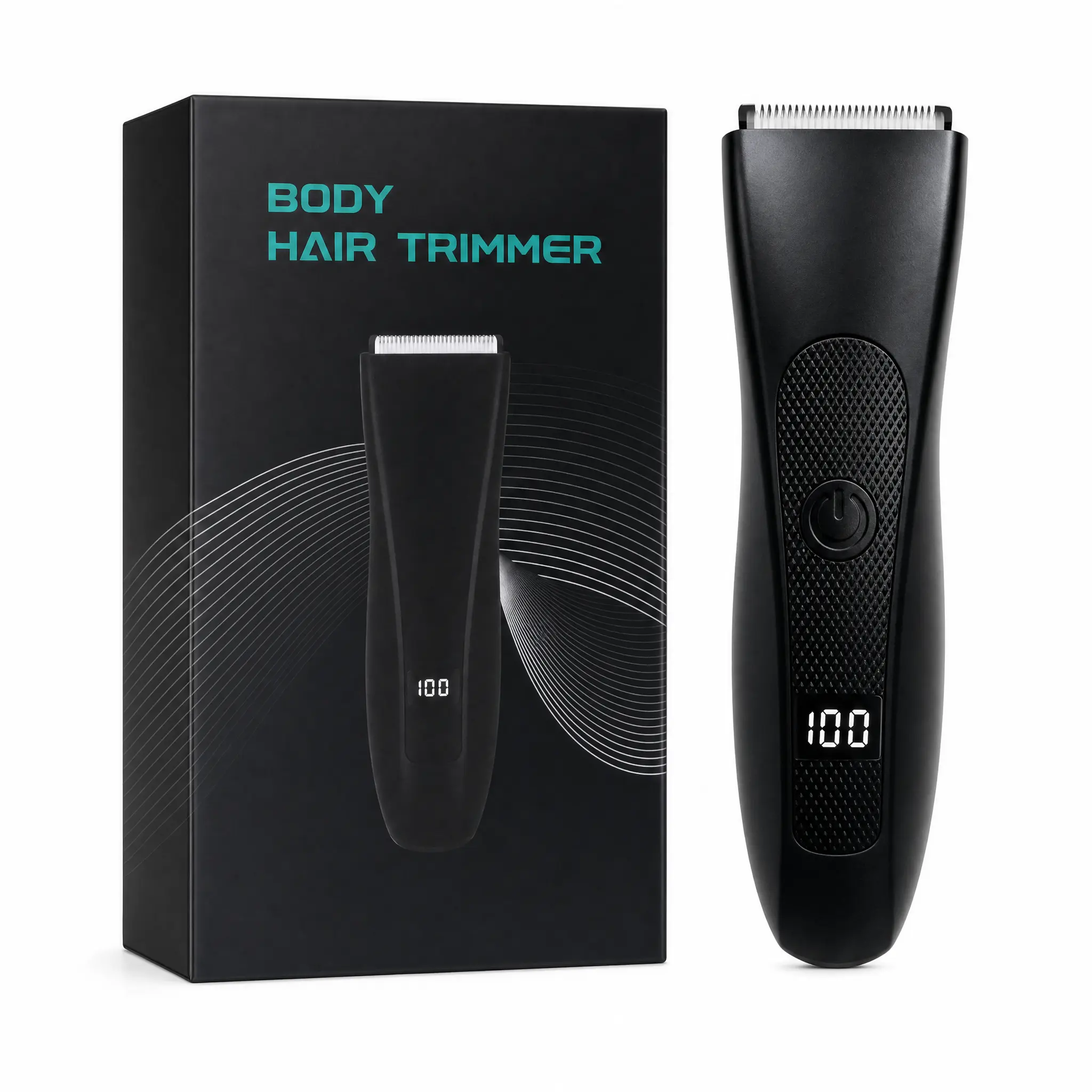 Men’s body hair trimmer, groin hair trimming device, upgraded men’s spherical trimmer with digital display, USB charging, safe and gentle trimming, quick gift, a Father’s Day gift essential