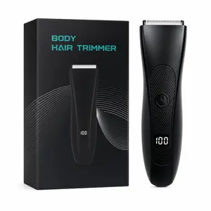 Men’s body hair trimmer, groin hair trimming device, upgraded men’s spherical trimmer with digital display, USB charging, safe and gentle trimming, quick gift, a Father’s Day gift essential