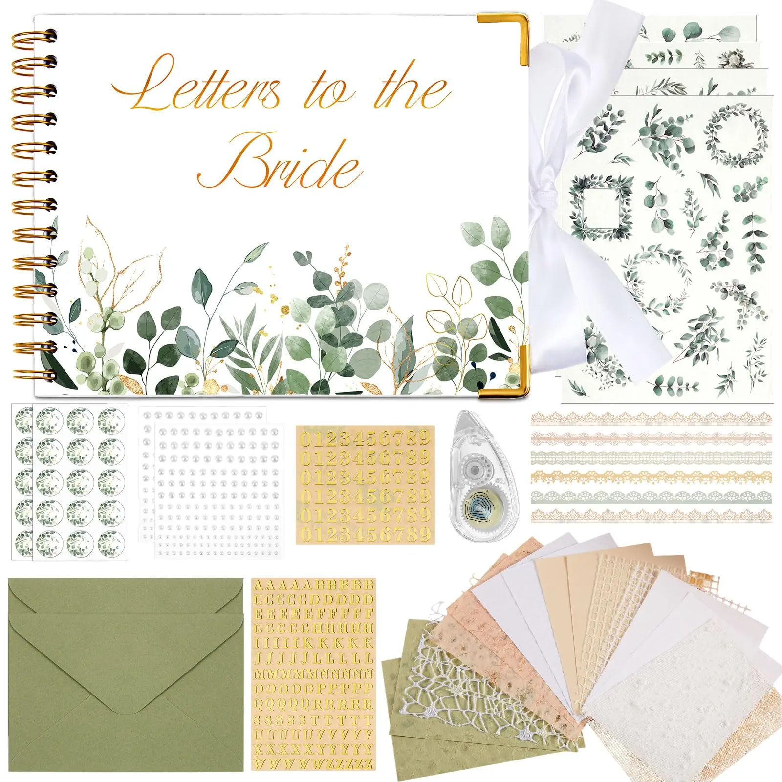 8.5 x 7 Inch, Eucalyptus,Green (50 blank sheets)