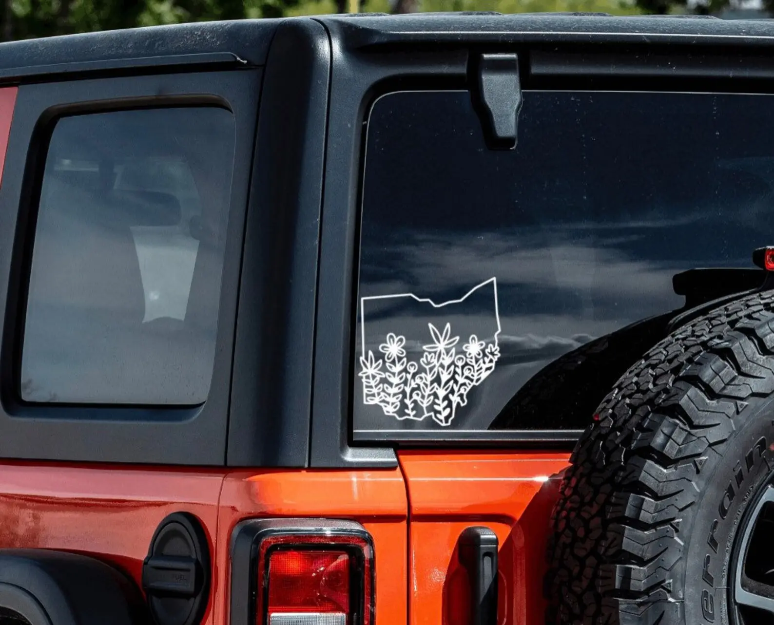 Floral Ohio Permanent Vinyl Decal