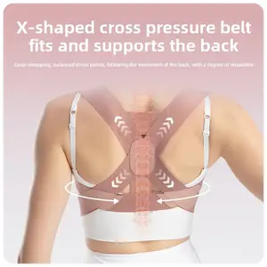 Adult waist belt, women's back invisible, light and breathable stretching, hunchback posture belt, straight back open shoulder support waist protection