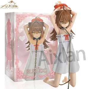 Aixlan RURUDO Lion Figure Kneeling White Dress Girl 21cm PVC Action Figure Amine Christmas Gift Collectible Figurine