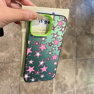 Pink Starlight Case for iPhone 16 E 15 14 Pro Max 13 12 11 XR XS Plus Shockproof Anti-Scratch Durable PC Back Protective Cover Protector Screen Protector Silicone Protection