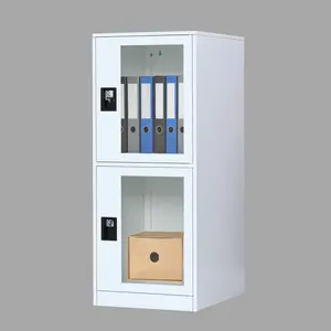 Small Lockable Storage Cabinet, Metal Locker with Lock Latch for Home Office Gym