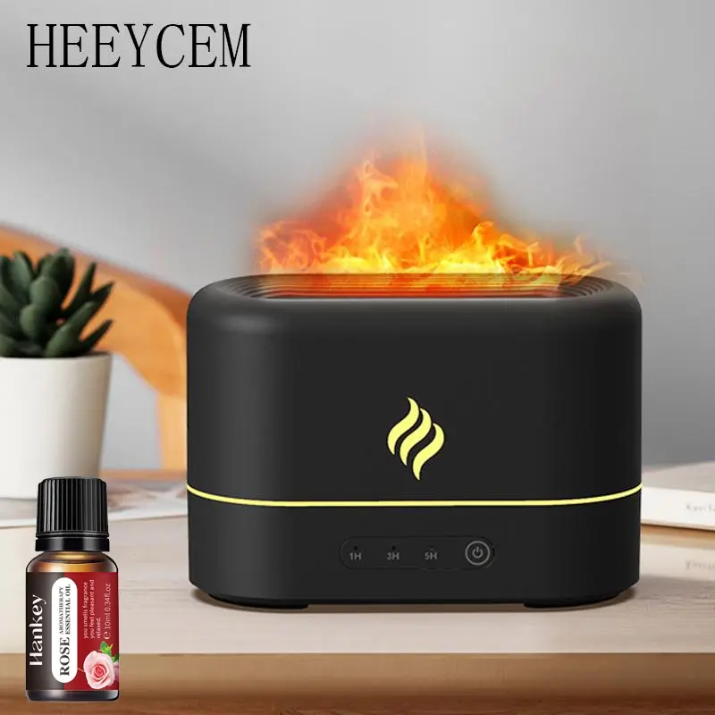 Flame Design Air Aromatherapy Humidifier, Quiet Operation Essential Oil Diffuser with Timer Design, Suitable for Home, Office, Yoga, Aromatherapy Diffusers
