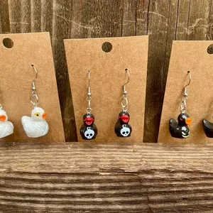 Halloween duck earrings