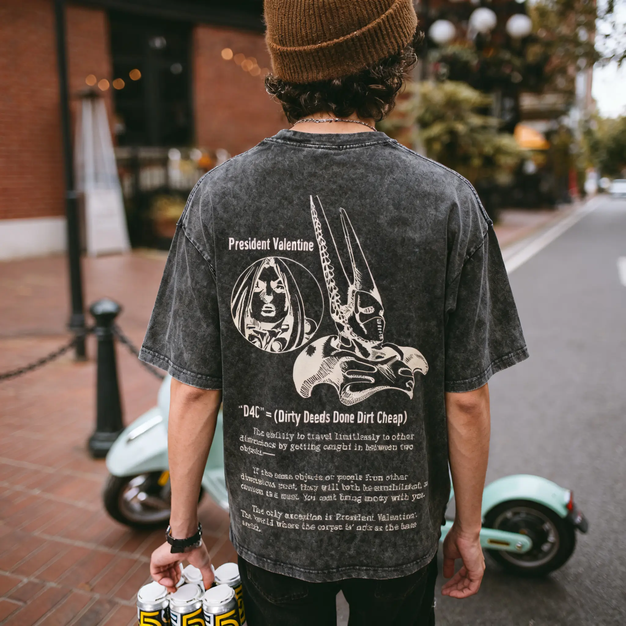 D4C acid wash T-shirt JoJo's Bizarre Adventure SBR The President