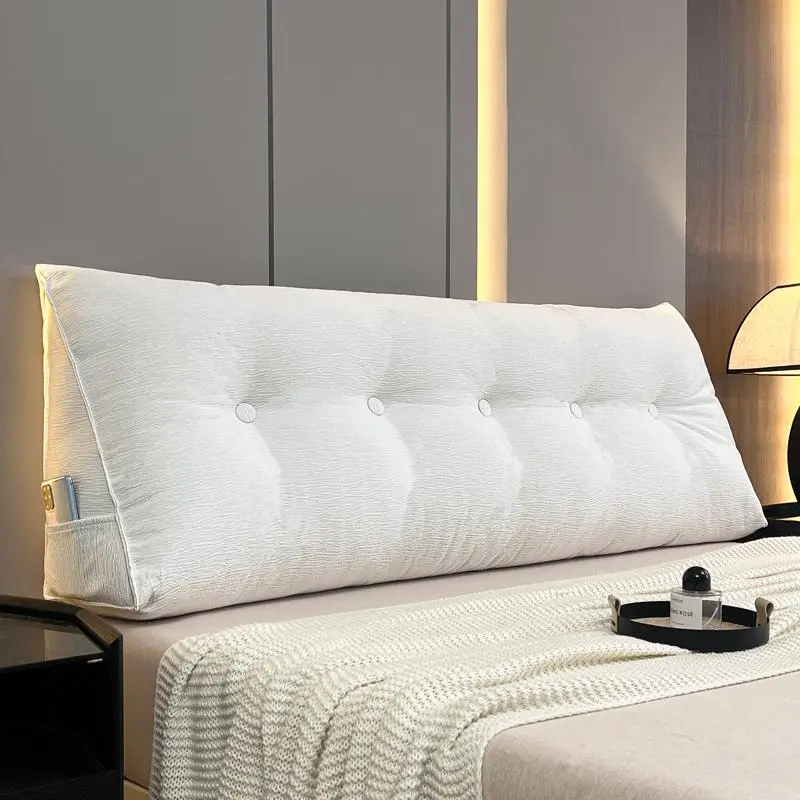 Triangle Wedge Pillow, 1 Count Removable Zipper Cover & Polyester Filled Pillow, Bed Headboard & Sofa Back Ergonomic Support Pillow, Bedding Supplies