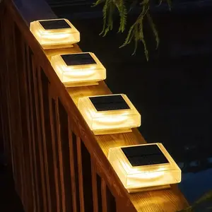 LED Solar Deck Light, Bright Warm Solar Column Light, Easy Installation for Fence, Stairs, Pathway, Garden Decor