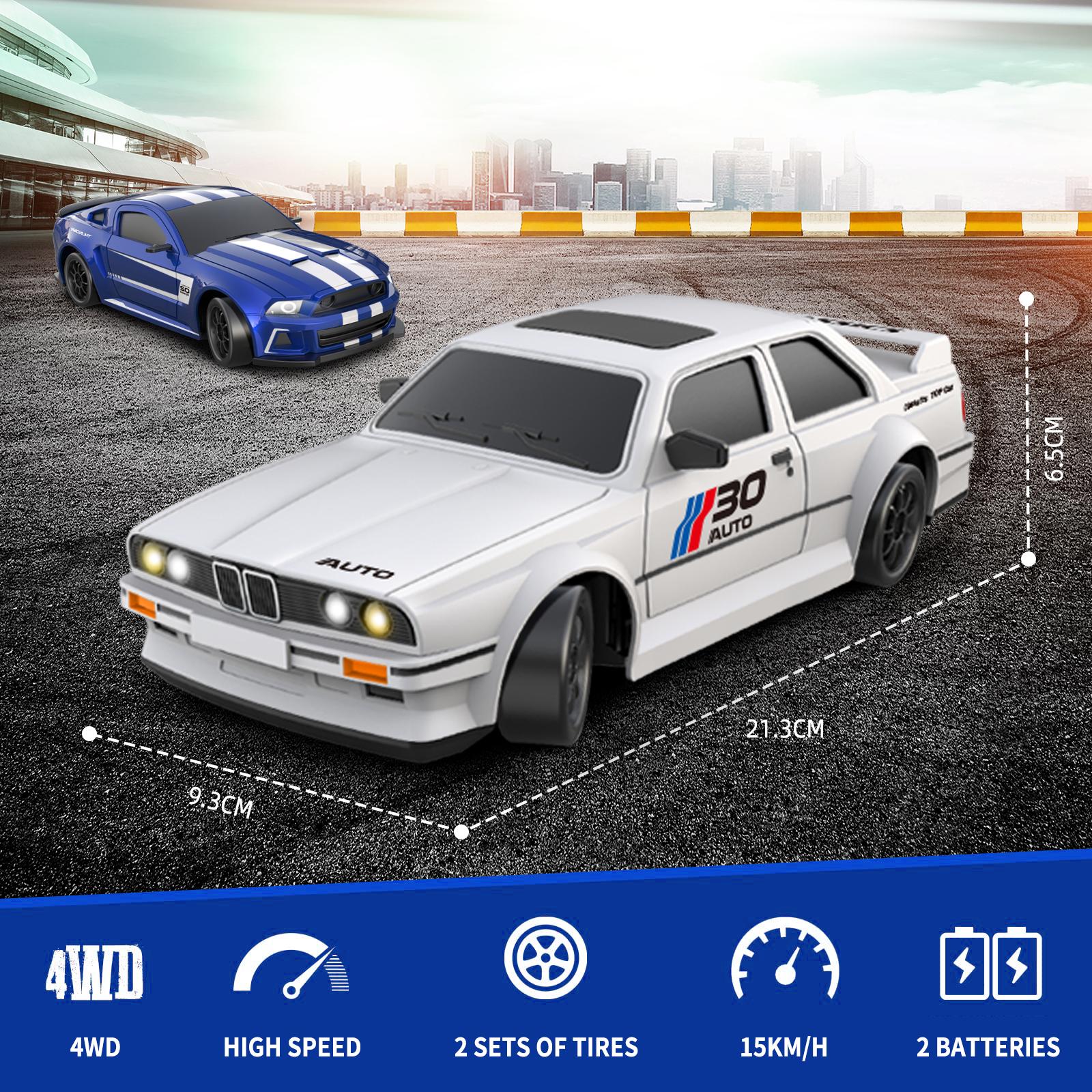 1:24 Scale Remote Control Drift Car - 2.4GHz 4WD RC Drift Car with LED Lights & Tires - Remote Control Racing Car, Perfect Birthday Gift for Kids united states