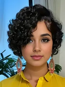 Pixie Cut Wig Curly Human Hair Wigs for Women, 13x4x1 Lace Wigs, Deep Wave Lace Wig, Natural Look, Easy Maintenance