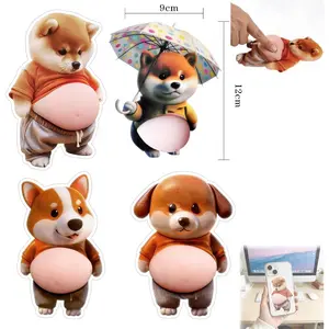 6Pcs 3D Dog Belly Mochi Squishy Stickers,Cute Silicone Stress Relief Fidget Toys,Anti-Collision Protector Pads for Puffy Car Door,Wall Buffers,Adhesive Door Stopper,Squeeze Anxiety Sensory Gift for Adults Kids,Party Favors,DIY Phone Case Accessories Decor
