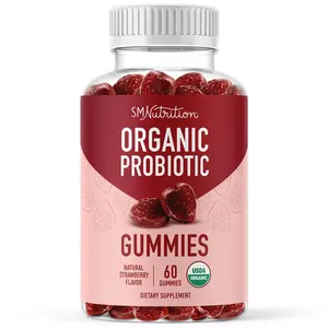 Organic Probiotics Gummies | 5 Billion CFU Probiotics for Digestive Health & Immune Support Dietary Supplement | Strawberry Flavor