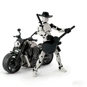 T13 Multi-Jointed Action Figure Motorcycle & Doll Set, Complete Assembly, Rich Equipment Kit, Model Display, Desktop Decoration, Ideal Gift, Articulating Figures