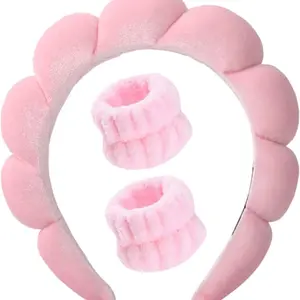 Goddess Velvet Makeup Headband | Bubble Headband | Sponge Hair Band Set