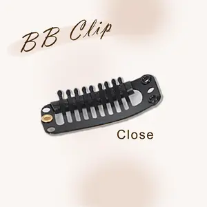9-teeth Metal Wig Clips with Rubber Stopper, Invisible Hairpiece Wig Accessories Clips (Black，1 PC)