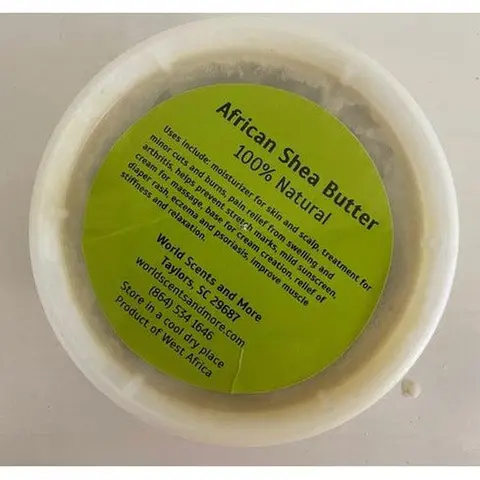 Ghana (West Africa) 100% Shea Butter Bucket, 8oz Hydrating Body Care with Deep Hydration, Fragrance-Free Unscented Additive-Free All Natural Body Moisturizer