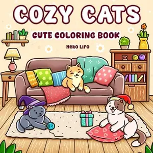 Cozy Cats Coloring Book: Meow Life Coloring Book for Adults and Teens, Cat Lovers Coloring Book
