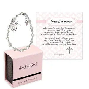 Girls First Communion Gift Sterling Silver Rosary Bracelet with Miraculous Medal
