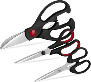Kitchen Shears Set - Kitchen Scissors 3 Pack All Purpose Poultry Shears, Stainless Steel Sharp Utility Cooking Scissors for Home