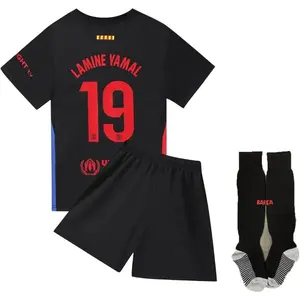 Lamine #19 Home Football Soccer Jersey Shorts With Socks Set  For Men Women and Kids