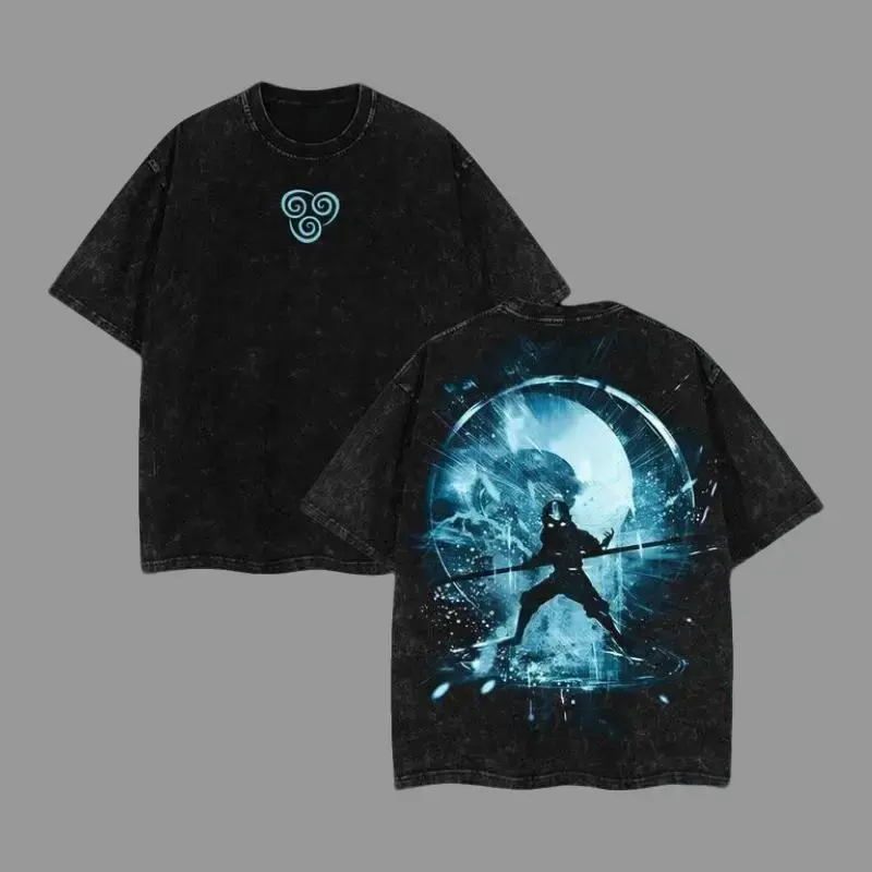 [COLLECTION] 4Limited Avatar Anime T-Shirt - Aang, Katara, Zuko, Toph Beifong The Last Airbender Double Printed Washed Tee Unisex Oversize Acid Washed Lightweight Cotton T-Shirt, Gift For Anime Fans