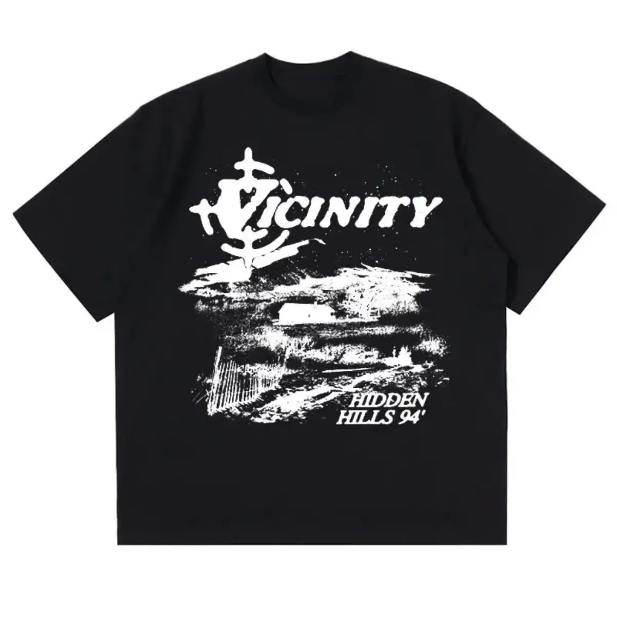 Men's Y2K Grunge Graphic Tee. Distressed Landscape & Gothic Typography T-Shirt. Trendy Alt Fashion Urban Streetwear Top. cotton humorous tshirt men