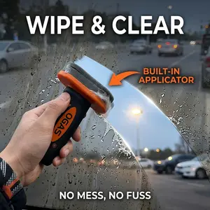 Glod Ride Glass Cream Oil Remover Windshield Cleaner Window Cleaner Auto Degreaser Handheld Easy-to-Use Compact Remove Oil Film Improve Visibility for Car Powerful Multi-Purpose Foam automotive care