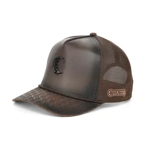 Cuadra Men's Brown Western Cap with Premium Embossed Leather Studs