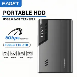 EAGET 1 TB High-Speed Portable External Hard Drive , USB3.0, Metal Enclosure, NTFS, Plug & Play for Mac，PS, Laptop, Xbox One & 360 -Perfect for Data Storage & Backup, Portable Storage Drive