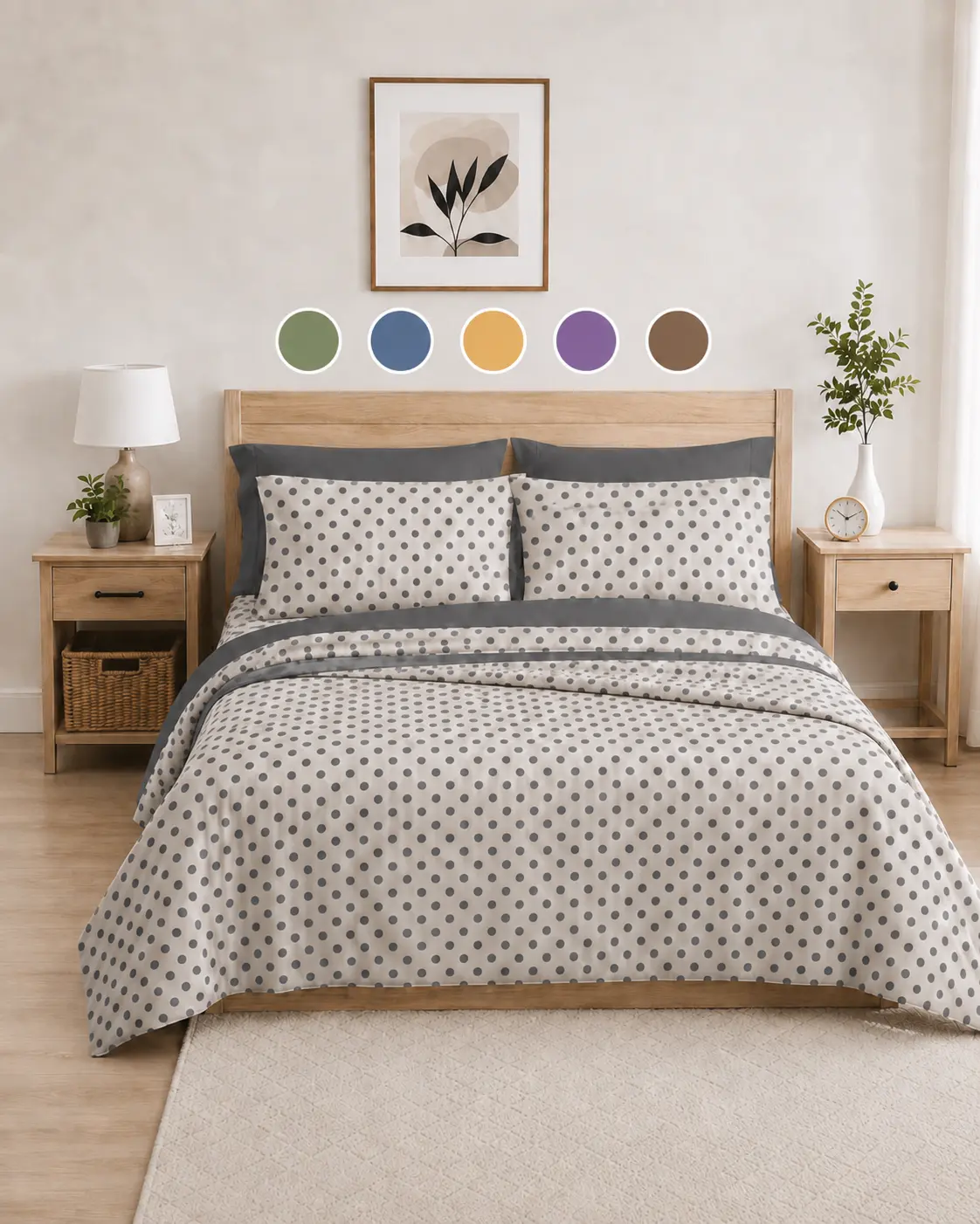 American Threads 6 Piece Queen Bed Sheet Set – Soft Microfiber Bedding with 4 Pillowcases