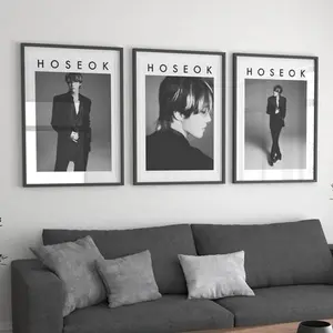 J-hope BTS Poster Set of 3, Aesthetic BTS jhope Wall Art, Minimalist monochrome bts Room Decor, bts gifts, b&w bts art