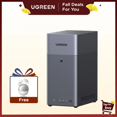 UGREEN DH2300 2-Bay Diskless Desktop Network Attached Storage (NAS) for Beginners, 4GB RAM On Board, Ethernet, AI Photo Album, Private Cloud-Remote Access, File/Phone/Multi-Device Backup, Screws & Screwdriver, Power Adapter, Plastic Construction