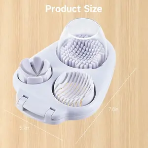 3-in-1 Egg Slicer Cutter & Cracker, Stainless Steel Egg Cutter Tool for Slicing Dicing & Peeling, Easy Kitchen Gadget for Meal Prep Breakfast Cooking Home Kitchen Accessories