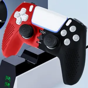 Ps5 Dual Color Handle Cover, Large Bottom Hole, Seat Charging Compatible, Includes Two Joystick Caps, Gaming Accessory