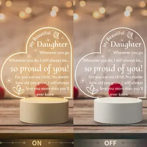 Acrylic Night Light, USB-Powered Rechargeable LED Dimmable Effects Light, 1pc Home Decor & Party Lighting, Ideal Graduation Gift for Daughter from Mom and Dad, Led Effects Rechargeable,summervibes Led Garden Paths